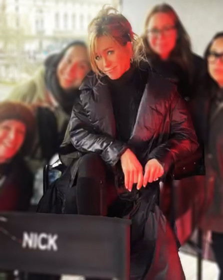 Murder Mystery 2 Jennifer Aniston Black Puffer Coat