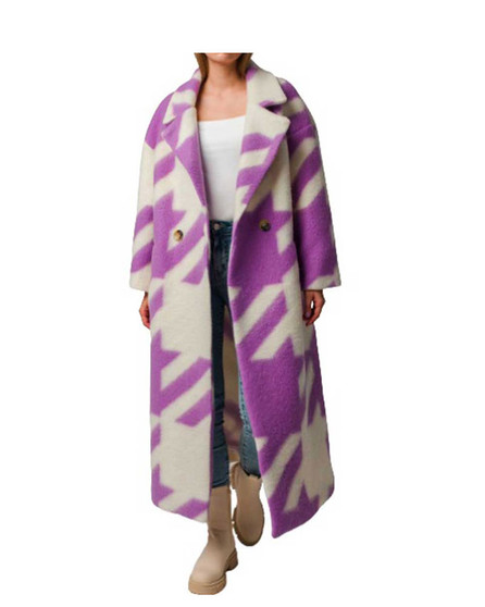 Emily In Paris S03 Lily Collins Purple Wool Coat 3