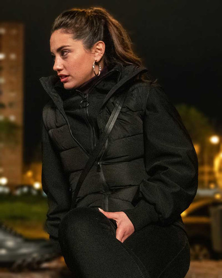 Sky High 2023 Asia Ortega Black Bomber Jacket