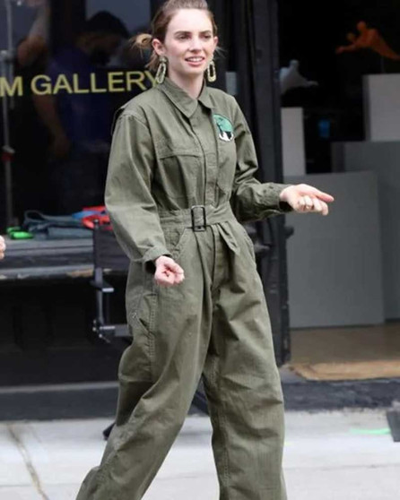 Maya Hawke The Kill Room Green Jumpsuit
