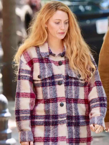 It Ends with Us Blake Lively Plaid Jacket