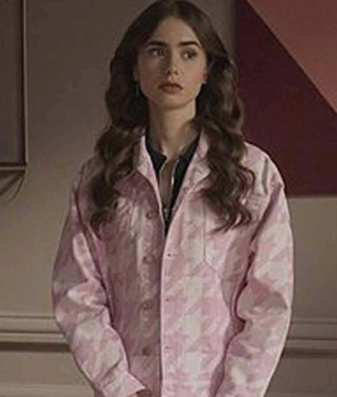 Emily In Paris Lily Collins Houndstooth Jacket