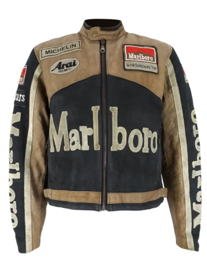 Vintage Marlboro Racing 1990s Biker Jacket