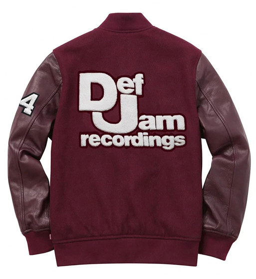 Def Jam Records Jacket in Burgundy Color With Free Shipping