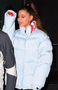 Ariana Grande Light Blue Puffer Jacket