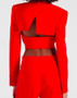 Paula Jo TV Series Meta Golding Red Cropped Blazer