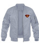 Lightweight Grey Superman Varsity Jacket