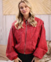 Last Days Marny Kennedy Red Oversized Cotton Jacket