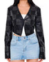 Leather Divorced Sistas 2025 Studded Checkered Black Jacket