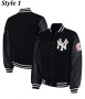 NY Yankees Black Wool/Leather Letterman Jacket NY Yankees Black Wool/Leather Letterman Jacket