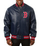 Varsity Boston Red Sox Navy Blue Leather Jacket