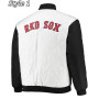 Black/White Boston Red Sox Satin Full-Zip Jacket