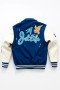 Royal and White Jet Life Cruise Full-Snap Wool/Leather Varsity Jacket
