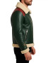 Christmas Green Shearling Leather Christmas Men’s Real Leather Jacket
