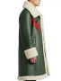 Men’s Green Shearling Suede Leather Christmas Coat