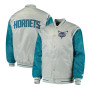 The Enforcer Charlotte Hornets Letterman Jacket Grey Teal