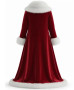 Womens Shearling Red Velvet Fur Christmas Cloak