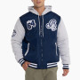 Carlton Blues Hooded Polyester and Fleece Jacket