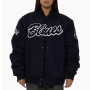 Carlton Blues 1995 Full-Snap Navy Nylon Bomber Jacket