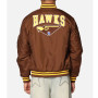 Brown Hawthorn Hawks Varsity Bomber Jacket