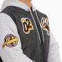 Gray and Black Hawthorn Hawks Patchwork Hooded Jacket