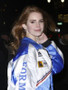 Blue And White Lana Del Rey Racing Satin Jacket