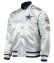 Full-Snap Silver Super Bowl Dallas Cowboys Satin Jacket