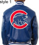 Chicago Cubs Blue Leather Jacket