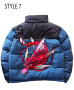 Pokemon Nuptse blue Puffer Jacket for men