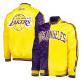 Los Angeles Lakers Satin Bomber Ful Snap Jacket