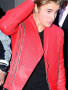 Justin Bieber Quilted Red Leather Jacket