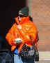 Dua lipa Orange Puffer Jacket