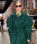 Jennifer Lopez Green Wool Coat For Sale