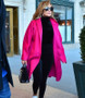 Jennifer Lopez Pink Wool Coat For Sale
