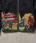 Vescartes Edo Pagoda & Samurai Artwork Bomber Jacket