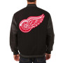 Detroit Red Wings Full Zip Black Varsity Jacket