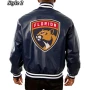 Florida Panthers Varsity Full-Snap Leather Jacket for men