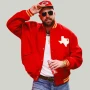 Dallas Texans Travis Kelce Full Snap Wool Jacket for men
