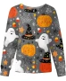 Scrub Halloween Graphics Print Working Uniform Jacket