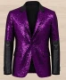 Papa Emeritus IV Purple Sequin Blazer for men