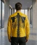 Halloween Skeleton Punk Rock Skull Bones Leather Jacket for men