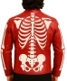 Halloween Skeleton Punk Rock Skull Bones Red Leather Jacket