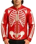 Halloween Skeleton Red Leather Jacket