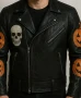Halloween Handmade Pumpkin Leather Jacket