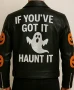 Halloween Handmade Pumpkin and Skull Biker Jacket