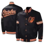 Baltimore Orioles Satin Bomber Black Jacket