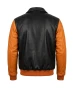 Halloween Pumpkin Leather Varsity Jacket