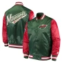 Minnesota Wild Satin Bomber Satin Jacket