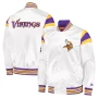 White Minnesota Vikings Satin Jacket