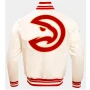 White Atlanta Hawks Satin Jacket